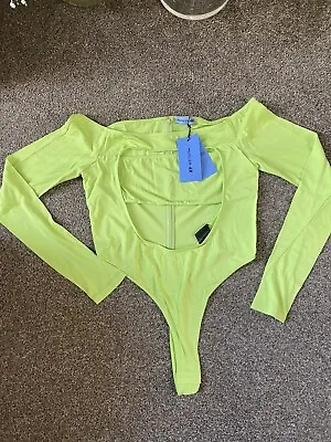 £80 • Buy MUGLER X H&M BODY Acid Green Cut-Out Body Size 14 BRAND NEW WITH TAGS