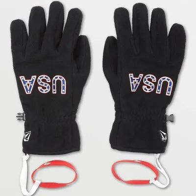 Volcom Men's USST Snowboard Fleece Gloves Black Size M • $20