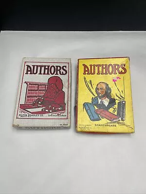 2 Vintage Authors Card Games Milton Bradley Complete With Boxes • $19.99