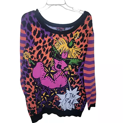 Betsy Johnson Rare  Be A Star  Pop Art Sweater Large LG Womens (see Desc) • $34.99
