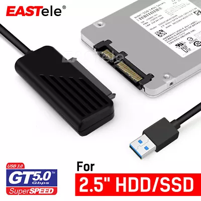 $9.95 • Buy USB 3.0 To SATA 2.5  Hard Drive HDD SSD Adapter Converter Cable 22Pin UASP