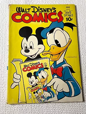 1943 Vintage Walt Disney's Comics & Stories #33 V3 No 9 Mickey Mouse Donald Duck • $56