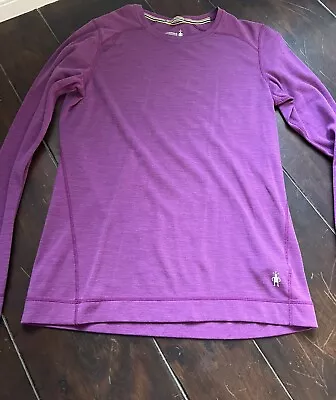 Smartwool Purple Long Sleeve Base Layer Pullover Shirt Womens Large Wool EUC • $16.25
