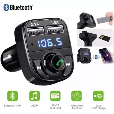 FM Transmitter Wireless Bluetooth Car MP3 Player USB Car Fast Charger Adapter UK • £5.95