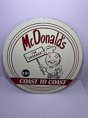 McDONALDS I'm Speedee Coast To Coast Metal Tin Sign Classic • $39.99