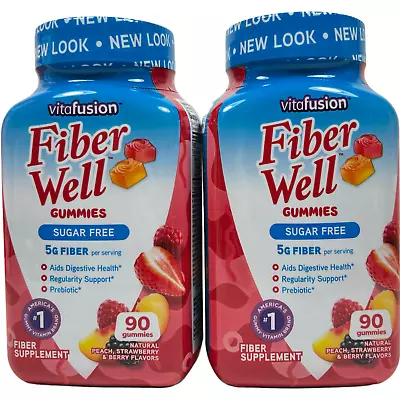 (2) Vitafusion Fiber Well 90 Gummies Mix Flavor Exp-08/2024 Free Shipping! • $35.99