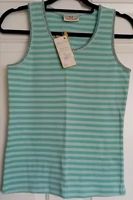 £7.99 • Buy BNWT NEW MISS FIORI Beaded Stretch 100% Cotton Vest Sun Top Size 14 RRP £14.99 