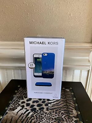 NWT BEAUTIFUL MICHAEL KORS ADMIRAL Blue Sparkle Phone Case Leather Wristlet • $29.99