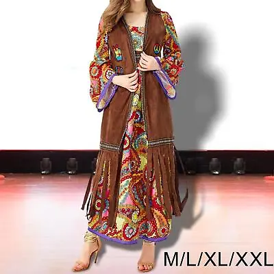 Women Hippie Costume Clothes Halloween Disco Costumes For Halloween Holiday • £42.48