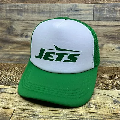 New York Jets Mens Trucker Hat Green Snapback Vintage 50s Original Logo Ball Cap • $19.99