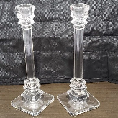 $155.99 • Buy Val St. Lambert Desorss Louvre 2 Crystal Candlestick Holders Made In Belgium 9 H