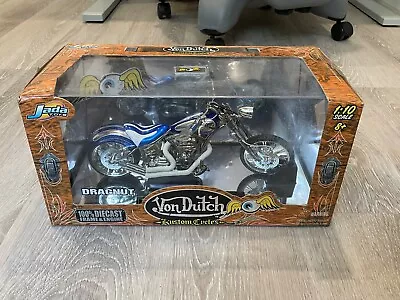 Von Dutch Kustom Cycle Dragnut 1:10 Scale Motorbike Boxed BLUE • $55