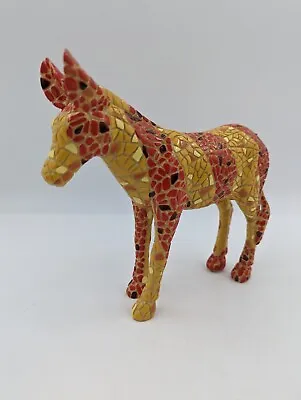 Mosaic Mule Donkey Multicolor Figurine 8  Signed D.S.A • $35.99