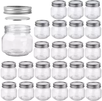 8 Oz Mason Jars 24 Pack 240Ml Glass Canning Jars With Regular Mouth Lids Glass • $29.76