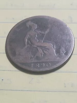 1890 Queen Victoria One Penny Coin ( Good) • $2.75