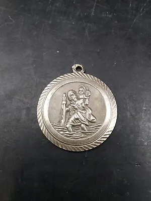 Vintage Georg Jensen Silver St Christopher Medal Pendant • $41.08