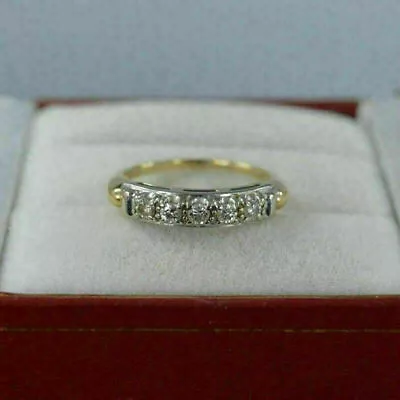 Wedding Band Ring 1.50 Ct Round Cut Lab Created Diamond 14k Yellow Gold Finish • $79.98