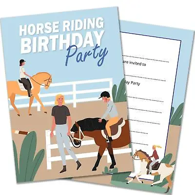 20 X Horse Riding Party Invites. Kids Birthday Invitations With Envelopes • £5.99