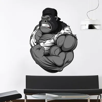 Monkey Wall Decals Full Color Bodybuilder Sticker Sport Gym Decor Art Home DD176 • $32.99