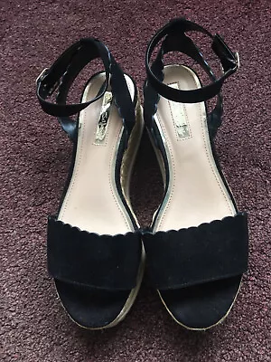 £12 • Buy Miss Selfridge Black Ankle Strap Sandal Size 4