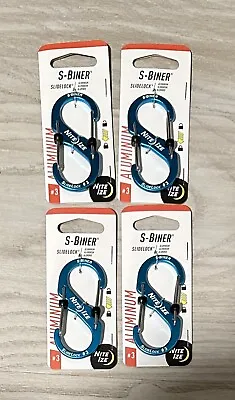 S-Biner SlideLock Aluminum Carabiner #3 - Blue (4-Pack)- Nite Ize • $11.99