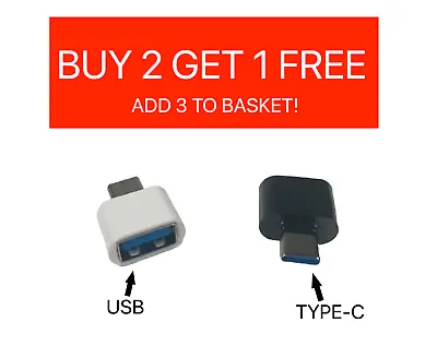 Type C To USB Adapter 3.0 USB-C 3.1 Male OTG A Female Data Connector Converter • £1.49