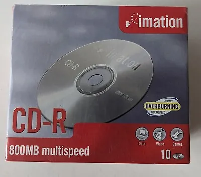 Imation CD-R 800MB Overburning Multispeed X 10 New And Sealed • £9.95