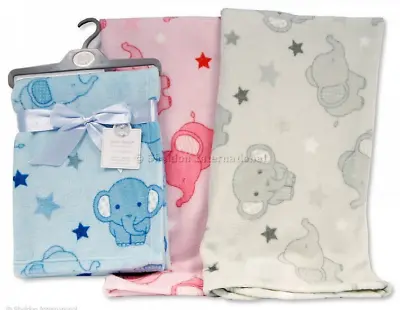 Baby Wrap Blanket Elephants & Stars Soft Grey By Snuggle Baby  75cm X 100cm • £9.99