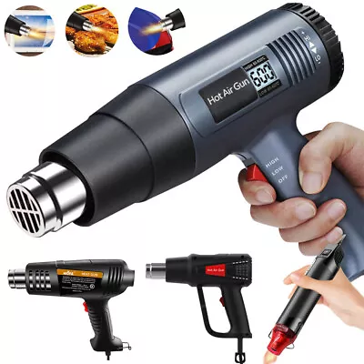 2500W Heat Gun Hot Air Gun Adjustable Temperature LCD Display Nozzles Power Tool • $8.99