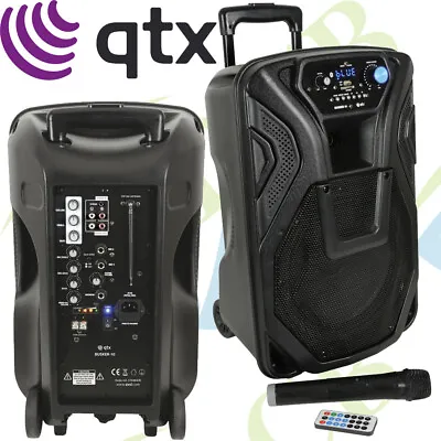QTX Busker-10 Portable PA System Bluetooth VHF Wireless Microphone Party Zumba • £234.99