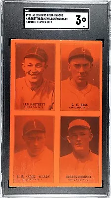 1929-30 Exhibits Four On One Hartnett/Beck/Wilson/Hornsby SGC 3 VG Chicago Cubs • $263.88