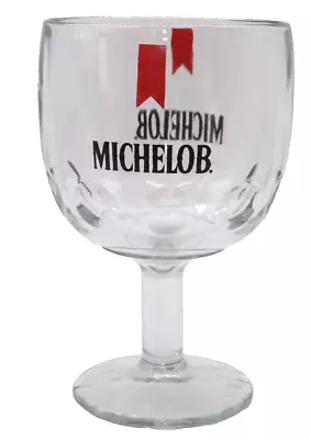 Vintage Michelob Beer Goblet Footed Base Thumbprint Heavy Glass Goblet • $12.95