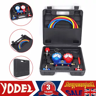 Air Conditioning Manifold Gauge Tools Refrigeration Repair Set For R410AR134A • £52.70