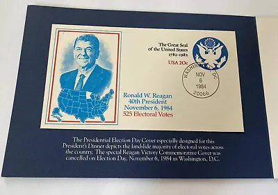 Salute To Ronald Reagan Presidential Victory 1984 Re-election Commemorative Env. • $6.99