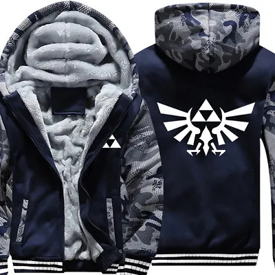 The Legend Of Zelda Link Hoodie Winter Coat Thicken Zip Warm Jacket Sweatshirt • $52.28