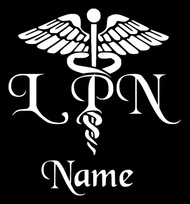 Personalized Caduceus Snake Medical Emblem Vinyl Decal Sticker LPN Nurse Yeti • $3.59