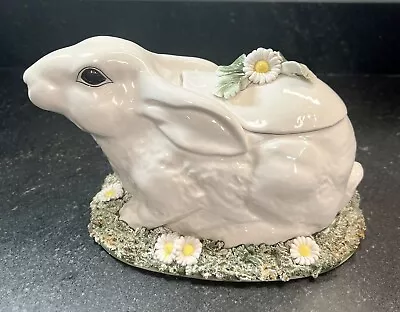 Rare ITALIAN Majolica Centerpiece For Flowers W/ RABBIT Easter Turreen-mint Vint • $89.99