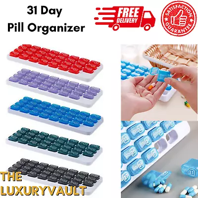 31 Day Monthly Pill Organizer Medication Holder Compartment Planner Box Storage • $10.49