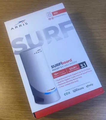 Arris SURFboard S33 White DOCSIS 3.1 2.5 Multi-Gigabit Cable Modem.  • $89.95