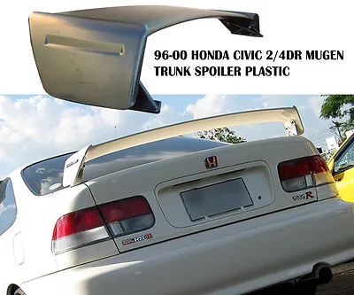 Mugen Style Spoiler For 1996 -2000 Honda Civic 4dr Unpainted Black ABS Plastic • $1109.95