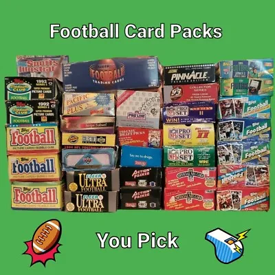 Sealed Football Card Wax Packs Topps Pro Set Score Upper Deck - You Pick! NFL • $21.99