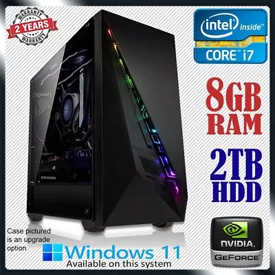 $769 • Buy Intel Core I7 Quad-Core NVidia GeForce Computer 8GB RAM 2TB Gaming Desktop PC