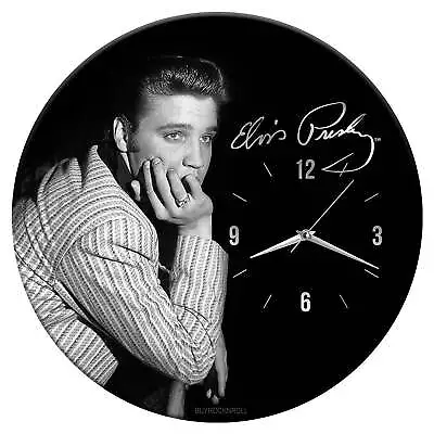 Collectible Elvis Presley Photo 2017 Vandor 13.5 Inch Cordless Wood Wall Clock • $45