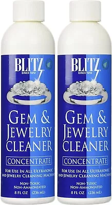 2 Pack BLITZ Concentrated Jewelry Cleaning Solution For Ultrasonic Cleaners 8 Oz • $13.19