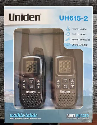 Uniden - UH615-2 - 1.5 Watt UHF Handheld Adventure 2-Way Radio • $75