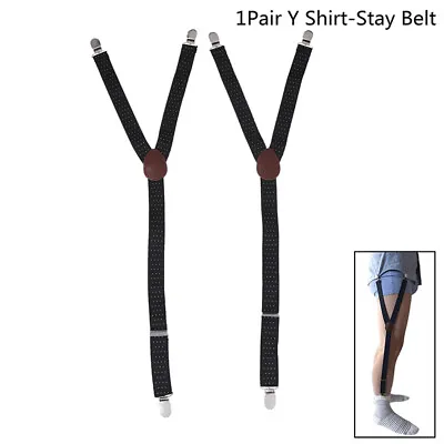 1Pair Mens Shirt Stays Garters Military Holder Non-slip Clamps Leg Suspender.$z • $5.83