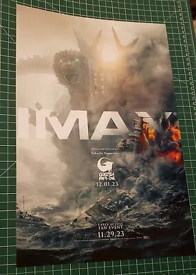 Godzilla Minus One (2023) 11 X 17 IMAX Early Access Fan Event Poster Gojira • $12.77