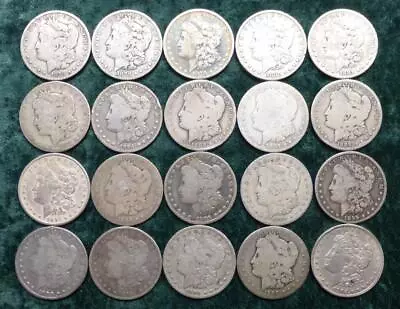 Roll Of 20 Morgan Silver $1 Coins Good Mix 20 USA Silver Dollars Pre 1921 • $659.96