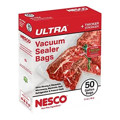 Nesco Heavy Duty Vaccum Sealer Bags- Gallon 50 Count • $34.71