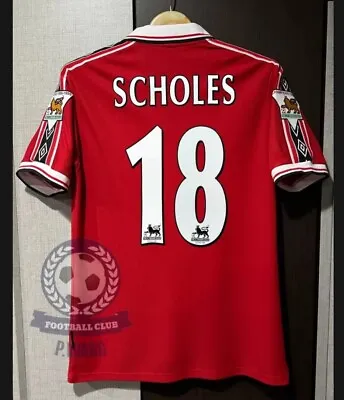 1999-2000/ Retro/ MUTD./ Home/ BNWT/ #18 SCHOLES / All Size Available (See Note) • $39.99